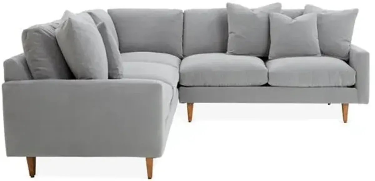 Onslow Velvet Sectional - Gray