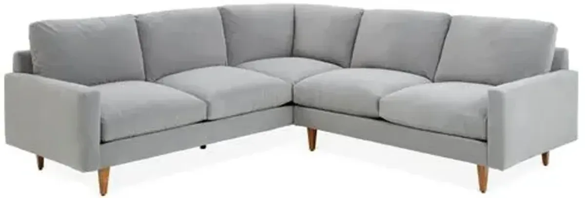 Onslow Velvet Sectional - Gray