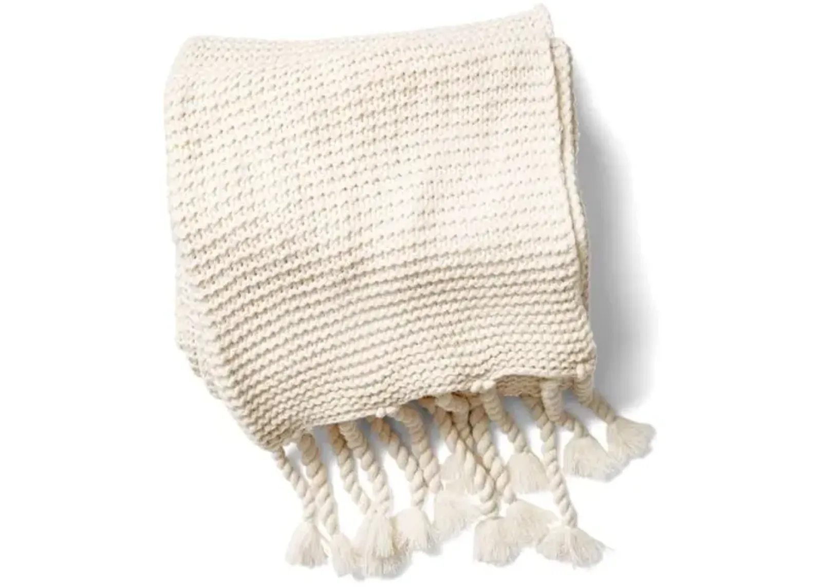 Trestles Acrylic Throw - Antiqued White - Pom Pom at Home - Ivory