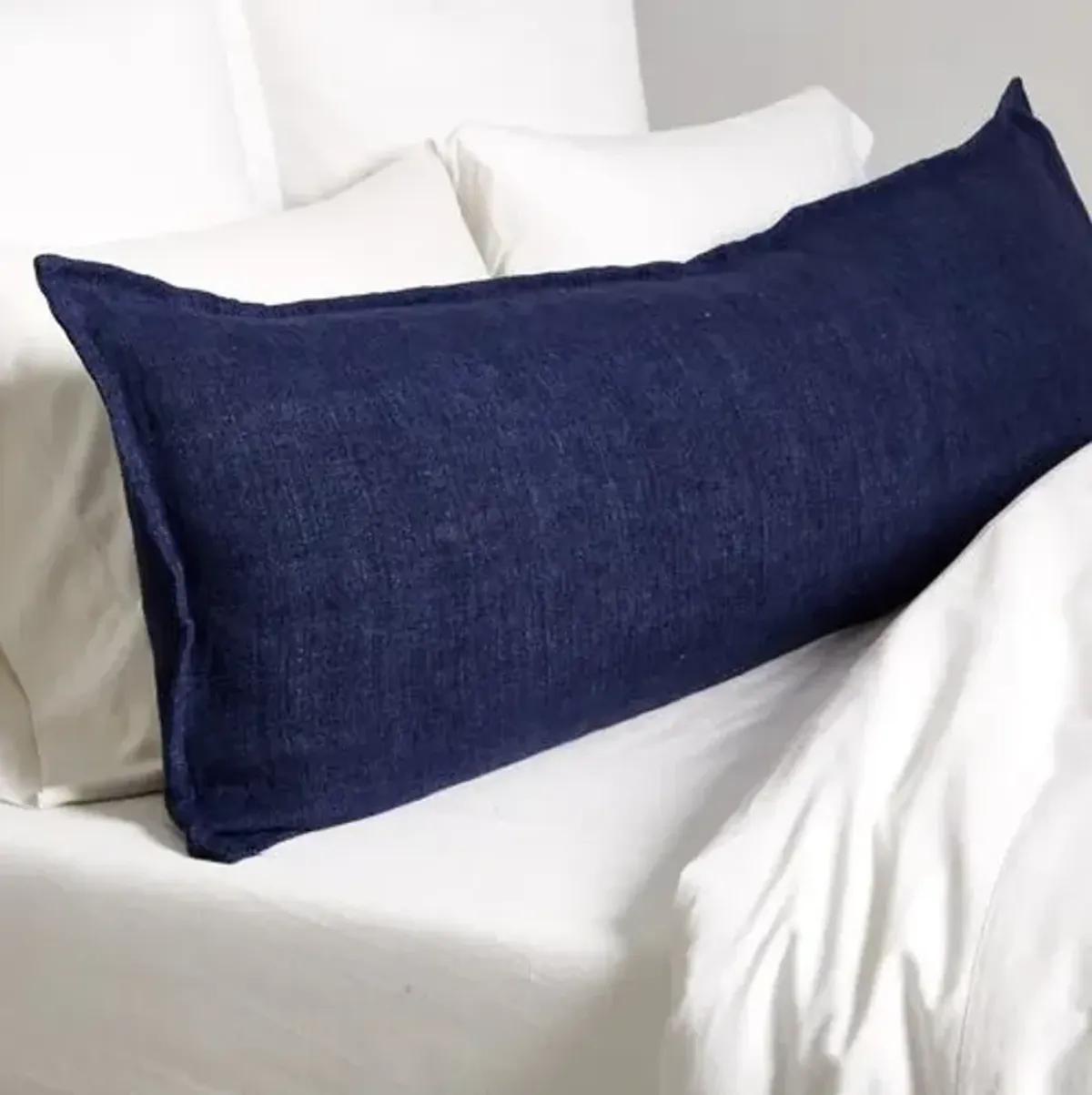 Montauk 18x60 Body Pillow - Indigo Linen - Pom Pom at Home