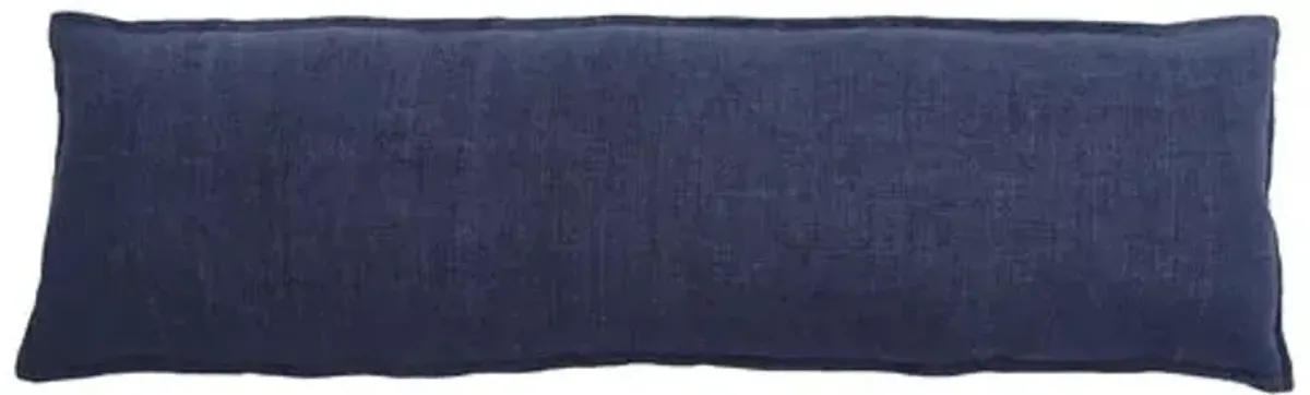 Montauk 18x60 Body Pillow - Indigo Linen - Pom Pom at Home