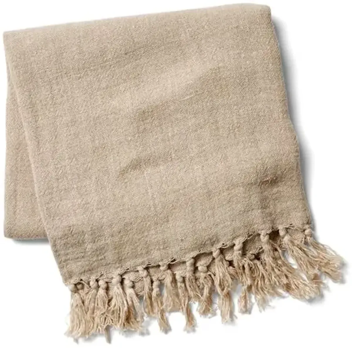 Montauk Linen Throw - Natural - Pom Pom at Home - Beige, Fringed