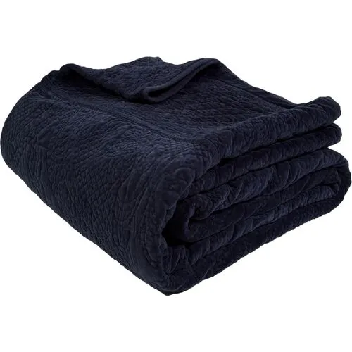 Marseille Coverlet - Navy - Pom Pom at Home - Blue