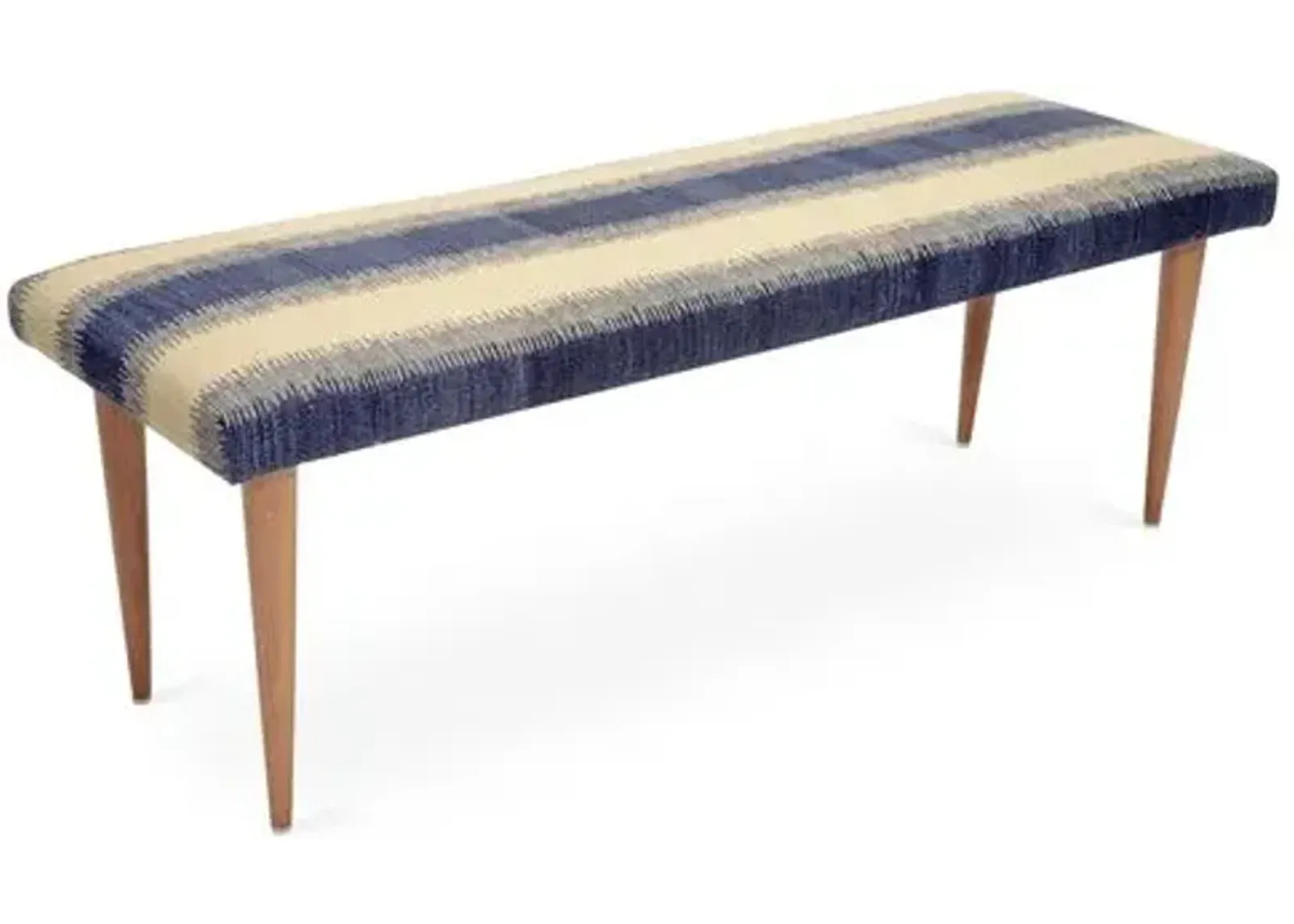 Adolfo Stripe Kilim Bench - Blue - Le-Coterie