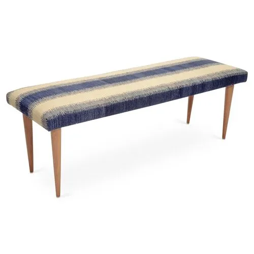 Adolfo Stripe Kilim Bench - Blue - Le-Coterie