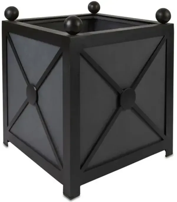 27" Villandry Square Outdoor Planter - Lead/Black - Campania International - 24.5"l x 24.5"w x 26.75"h