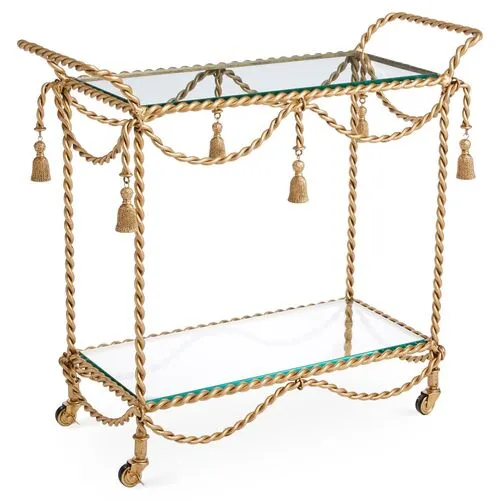 Hyannis Bar Cart - Antiqued Gold