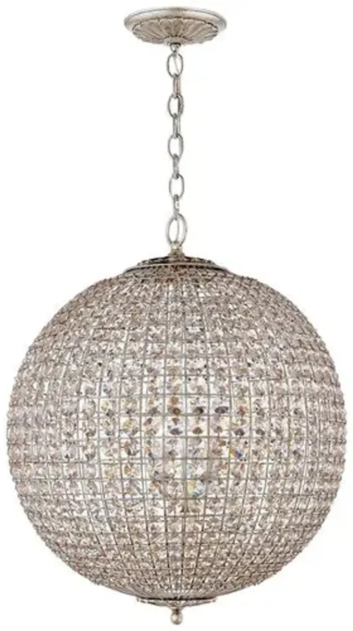 Visual Comfort - Renwick Large Sphere Pendant - Silver