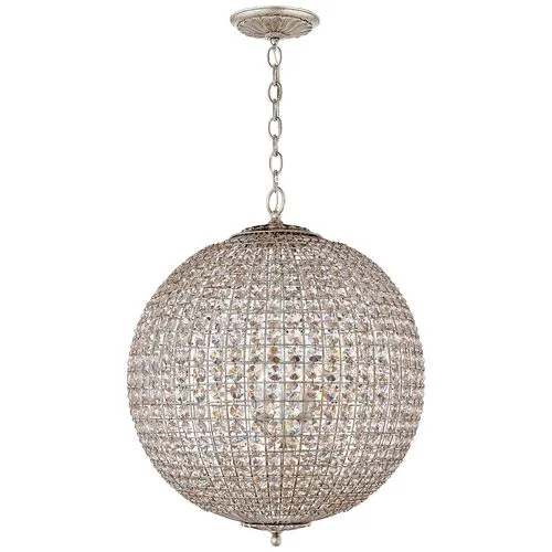 Visual Comfort - Renwick Large Sphere Pendant - Silver