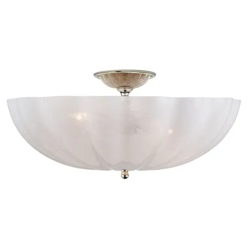 Visual Comfort - Rosehill Large Semi-Flush Mount - White