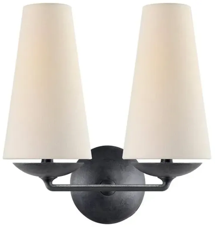 Visual Comfort - Fontaine Double Sconce - Black