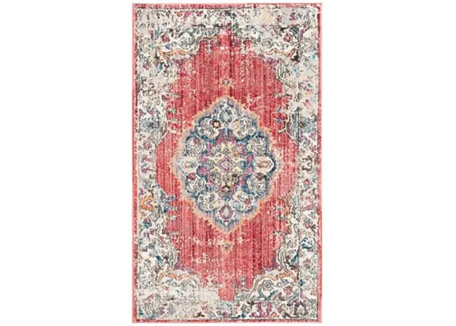 Hardesty Rug - Fuchsia/Light Gray - Pink - Pink