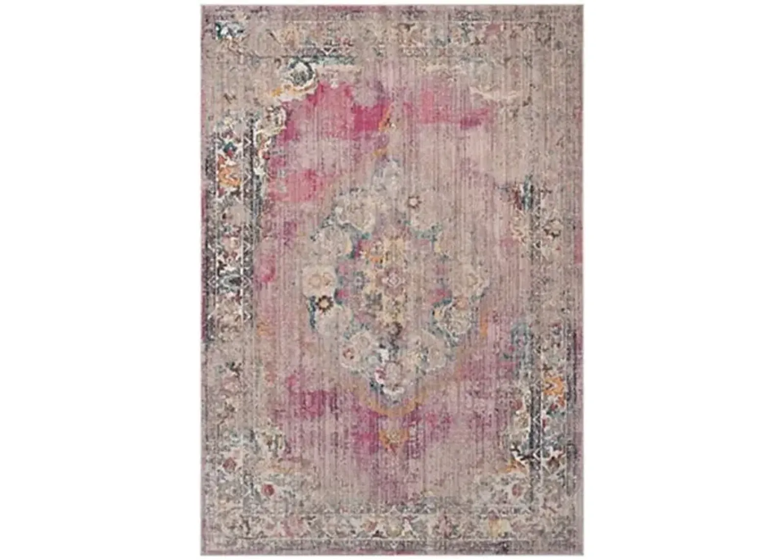 Hardesty Rug - Fuchsia/Light Gray - Pink - Pink