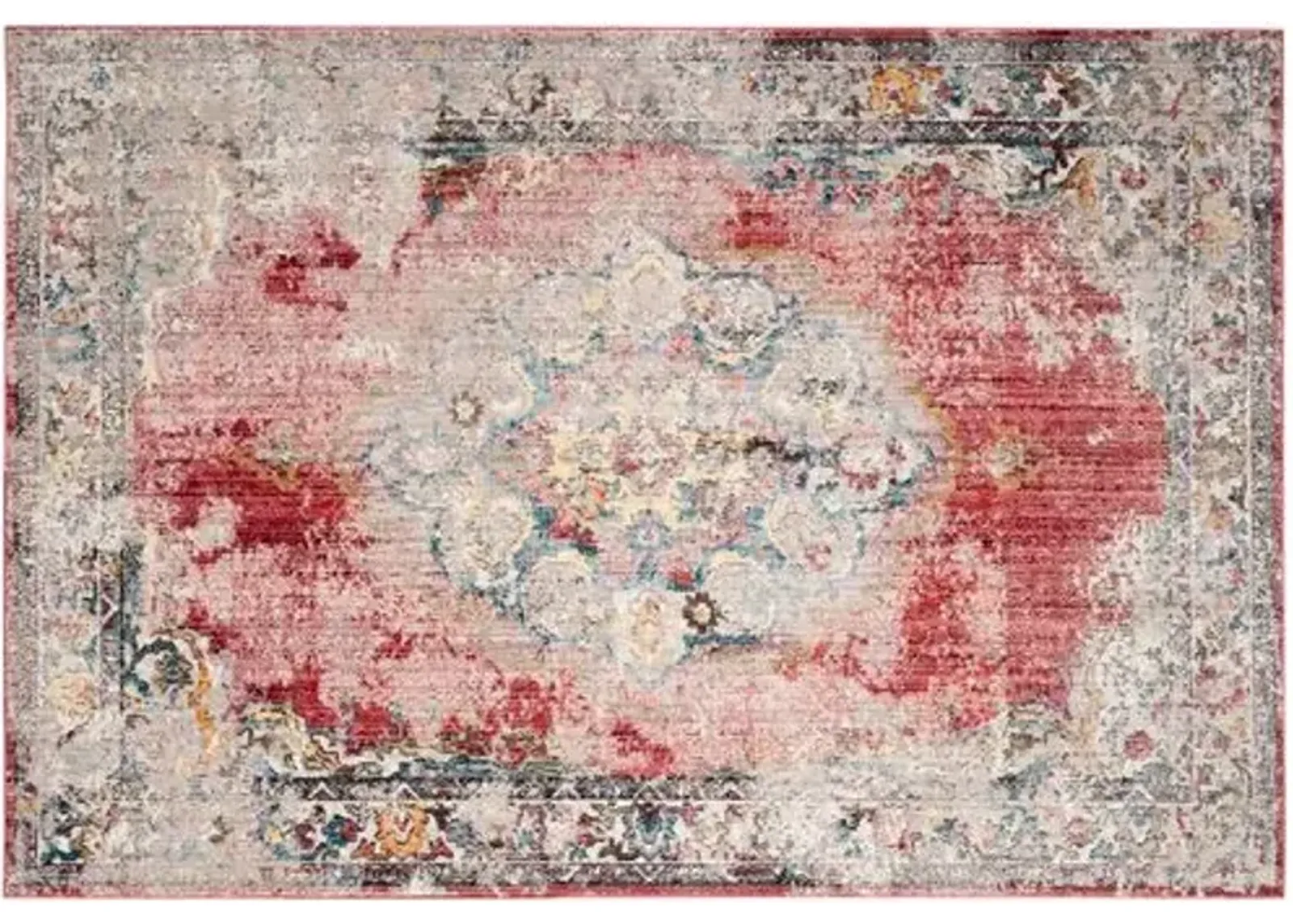 Hardesty Rug - Fuchsia/Light Gray - Pink - Pink