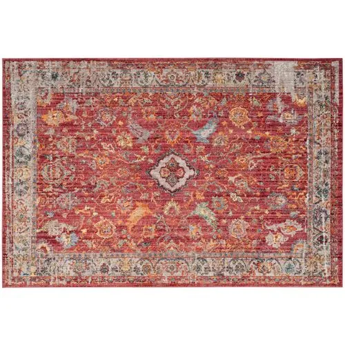 Tolica Rug - Rose/Light Gray - Red - Red