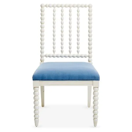 Barton Side Chair - Ivory/Chambray Linen - Blue