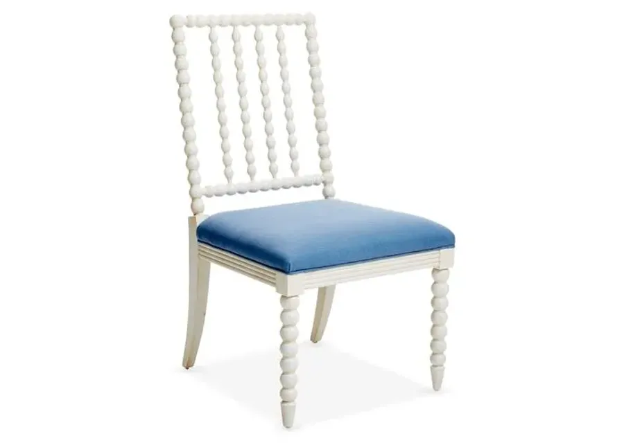 Barton Side Chair - Ivory/Chambray Linen - Blue