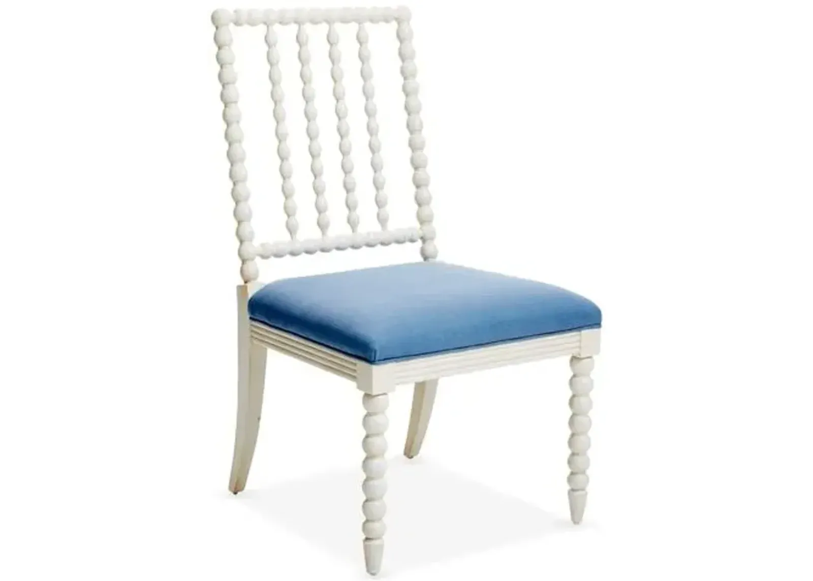 Barton Side Chair - Ivory/Chambray Linen - Blue