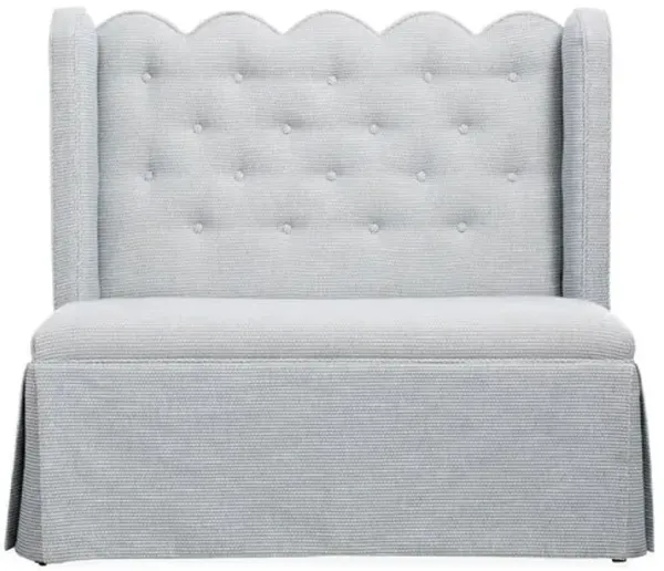 Regina Scallop Banquette - Handcrafted - Gray