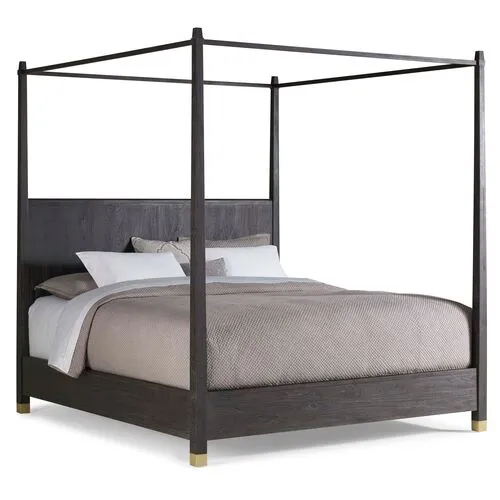 Palmer Canopy Bed - Gray Wash - Brownstone Furniture