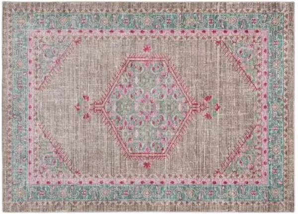 Udoka Rug - Teal - Beige - Beige