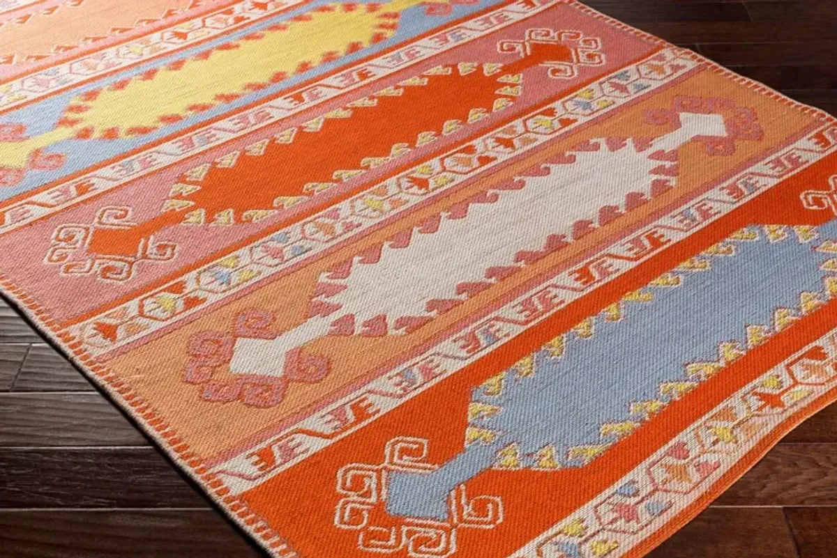 Jess Outdoor Rug, Coral/Multi