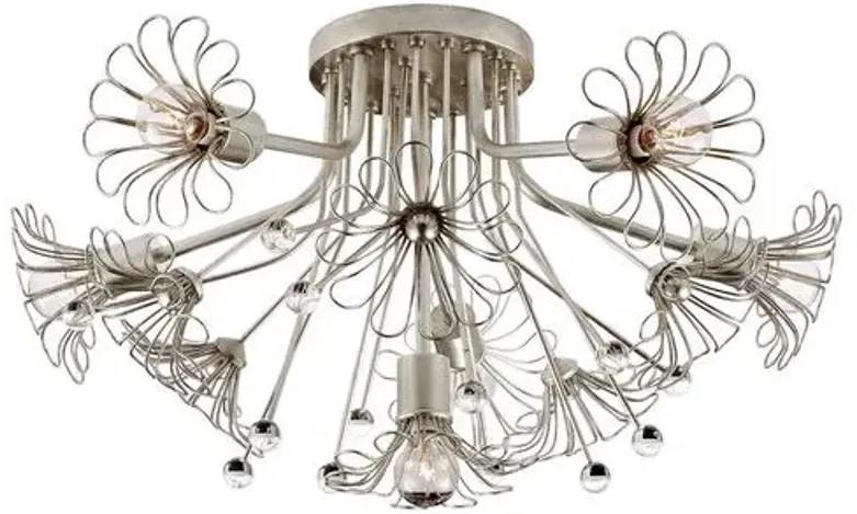 Visual Comfort - Keaton Bouquet Flush Mount - Silver