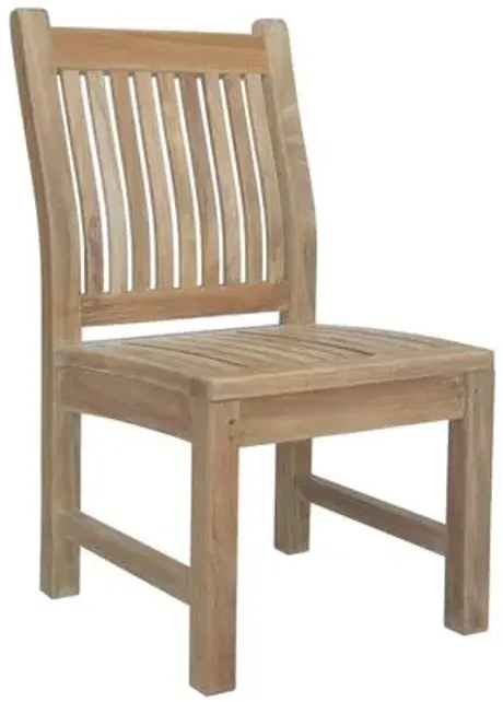 Sahara Outdoor Teak Side Chair - Natural - Beige