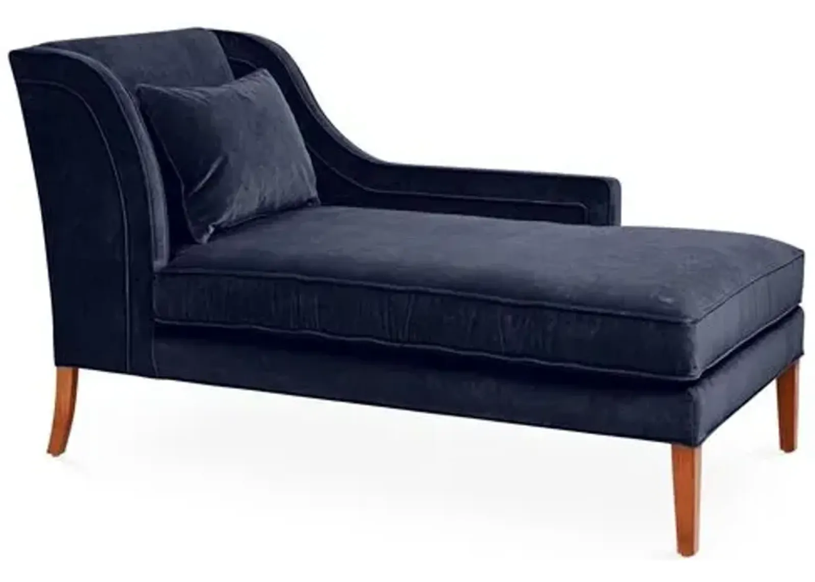 Roslin Right-Facing Chaise - Navy Velvet - Blue - Comfortable, Sturdy, Stylish