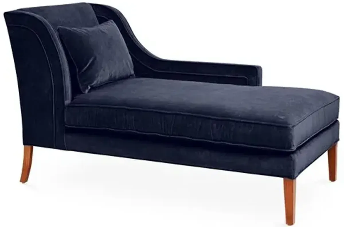 Roslin Right-Facing Chaise - Navy Velvet - Blue - Comfortable, Sturdy, Stylish