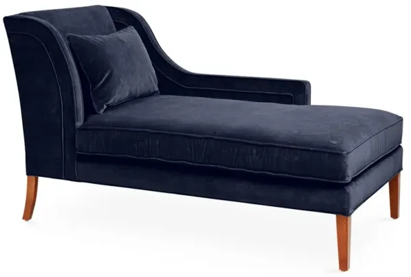 Roslin Right-Facing Chaise, Navy Velvet