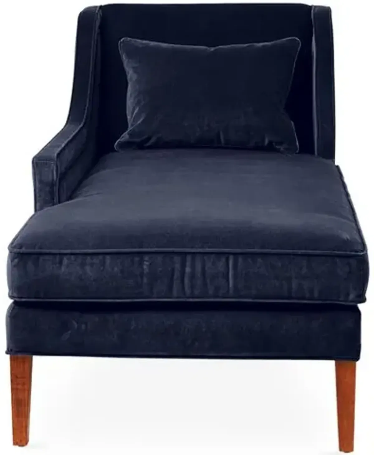 Roslin Left-Facing Chaise - Navy Velvet - Blue - Comfortable, Sturdy, Stylish