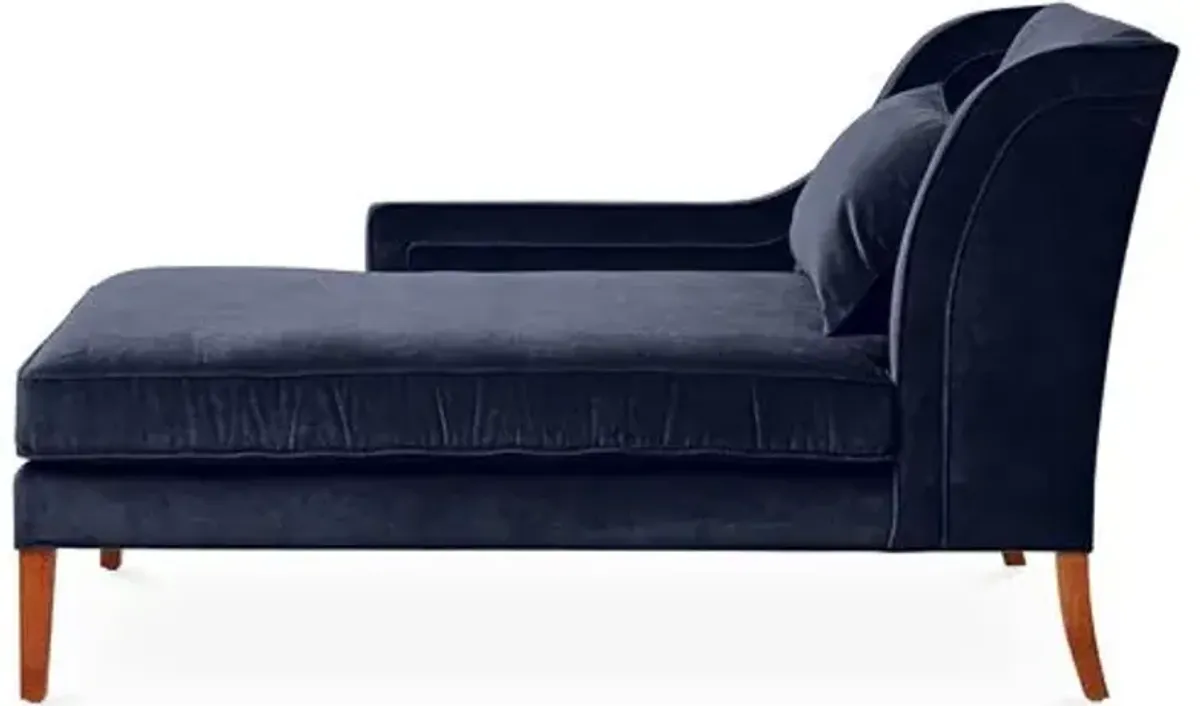 Roslin Left-Facing Chaise - Navy Velvet - Blue - Comfortable, Sturdy, Stylish