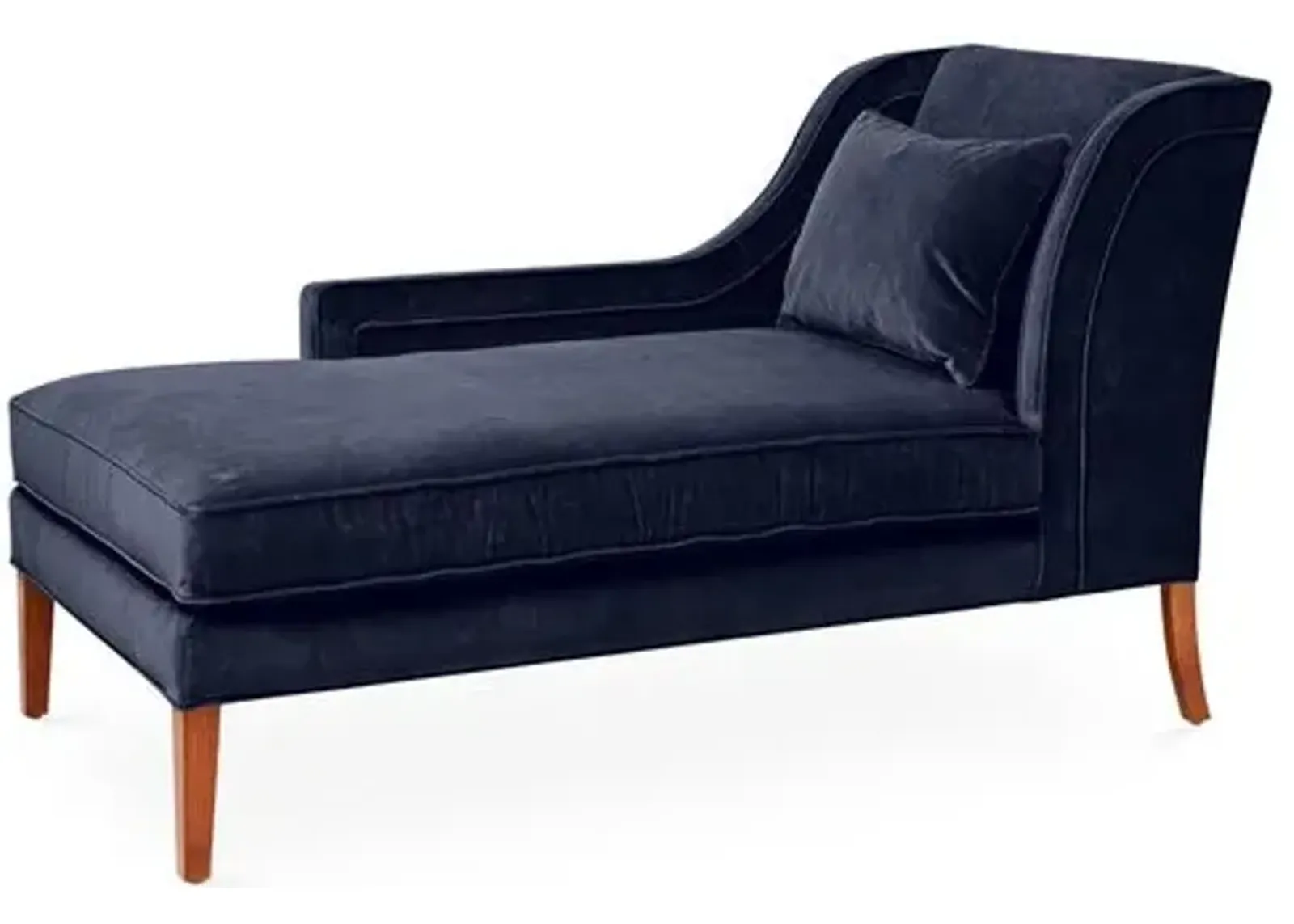 Roslin Left-Facing Chaise - Navy Velvet - Blue - Comfortable, Sturdy, Stylish