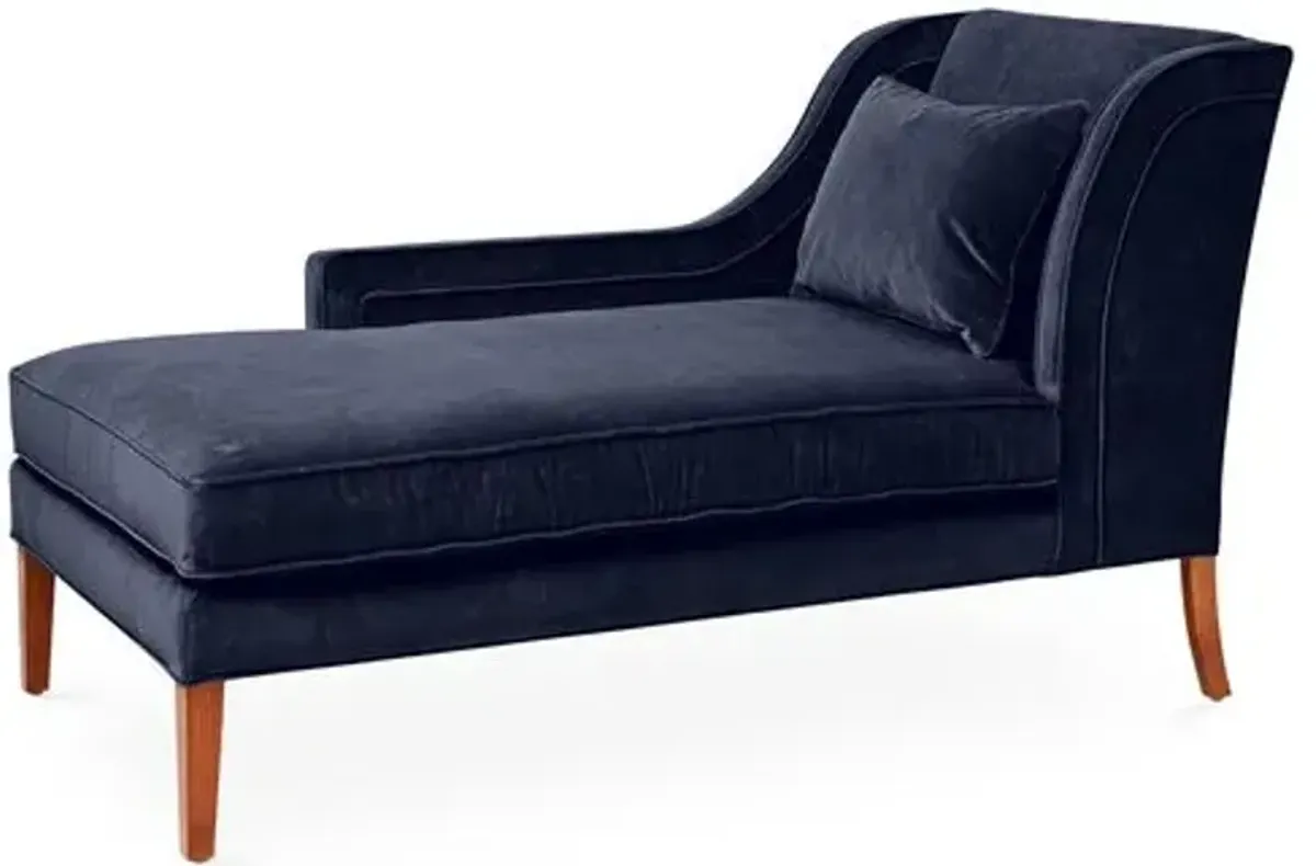 Roslin Left-Facing Chaise - Navy Velvet - Blue - Comfortable, Sturdy, Stylish