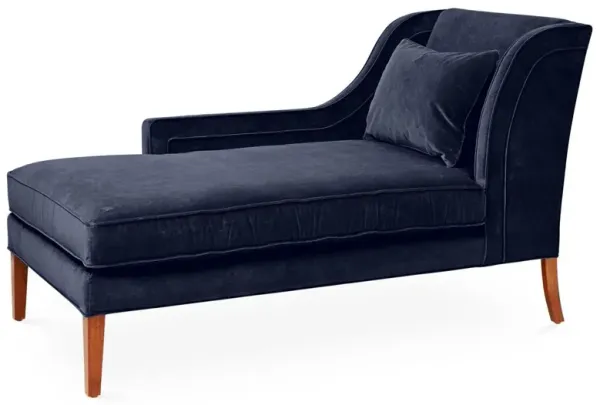 Roslin Left-Facing Chaise, Navy Velvet