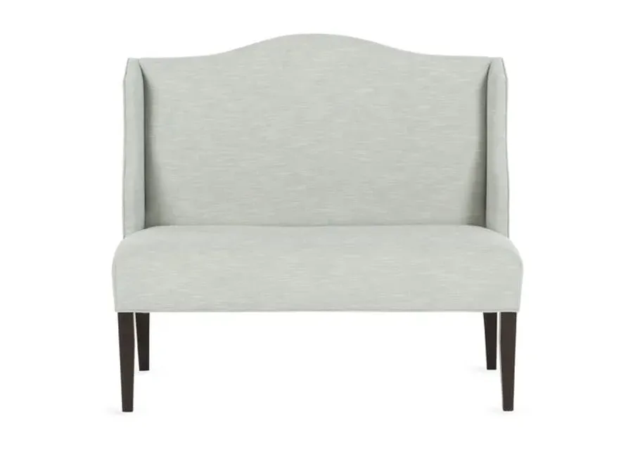 Chelsea Camelback Banquette - Handcrafted - Gray