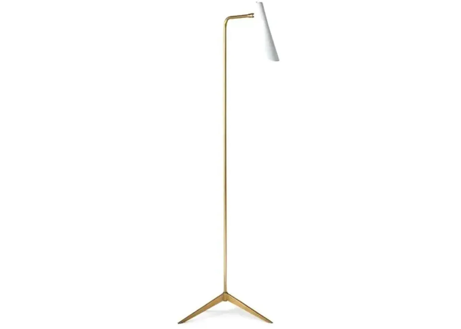 Penelope Floor Lamp - Brass/White