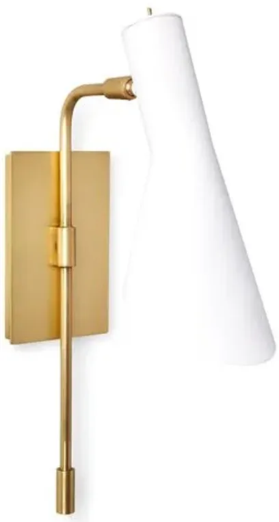 Penelope Wall Sconce - Brass/White