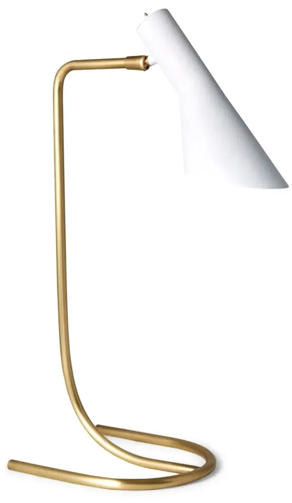 Penelope Task Lamp - Brass/White - Gold