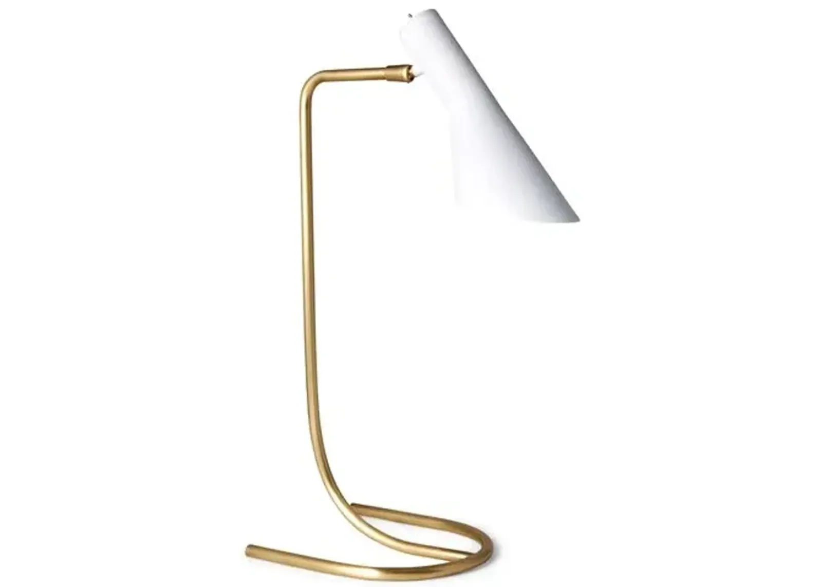 Penelope Task Lamp - Brass/White - Gold