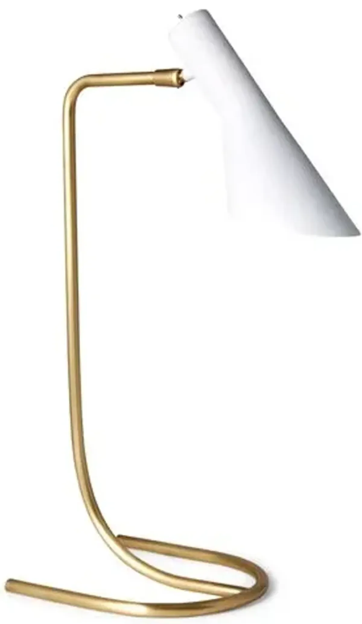 Penelope Task Lamp - Brass/White - Gold