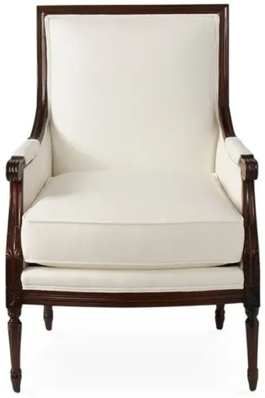 James Accent Chair - White Linen, Comfortable, Durable