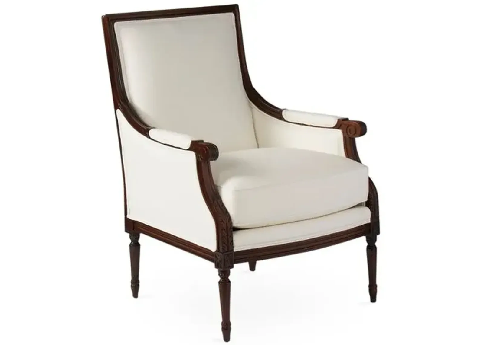 James Accent Chair - White Linen, Comfortable, Durable