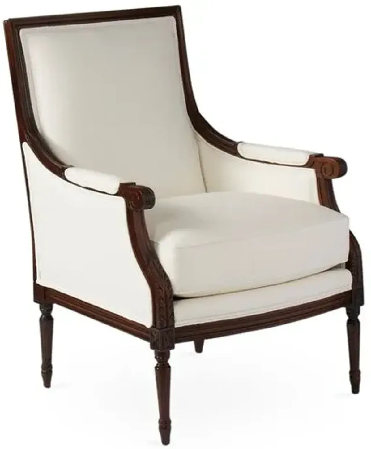 James Accent Chair - White Linen, Comfortable, Durable