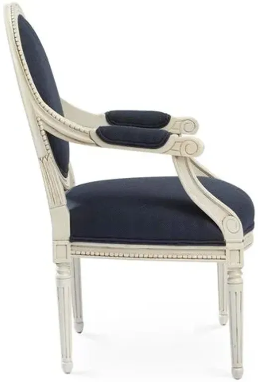 Darcy Armchair - Indigo Crypton - Handcrafted - Blue