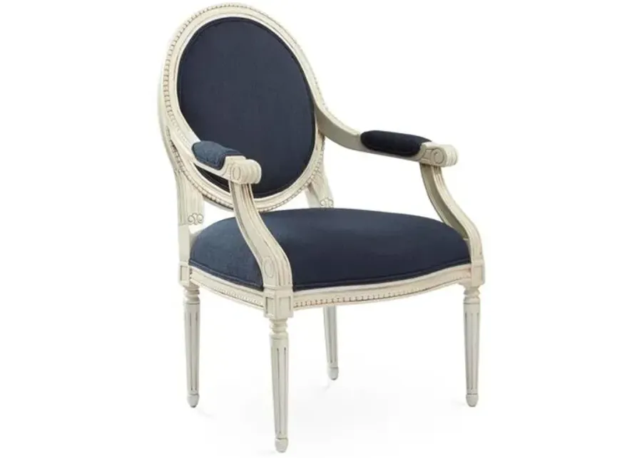 Darcy Armchair - Indigo Crypton - Handcrafted - Blue