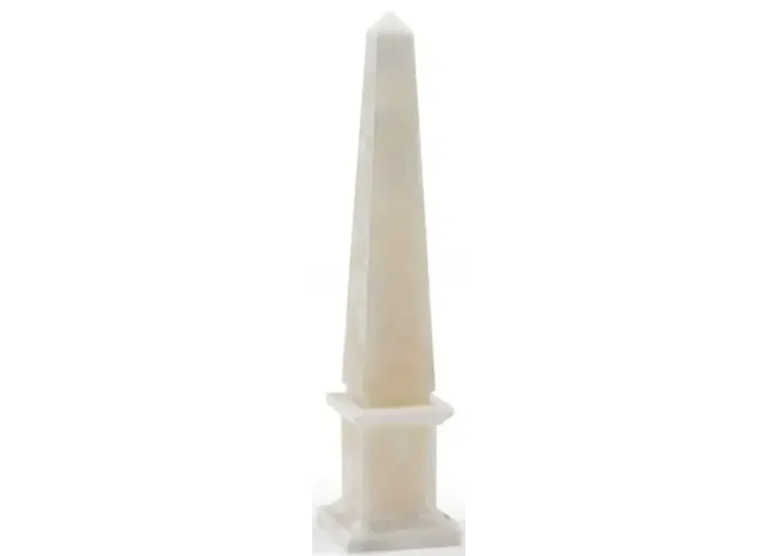 12" Alabaster Obelisk - Natural - Chelsea House - Handcrafted - Ivory