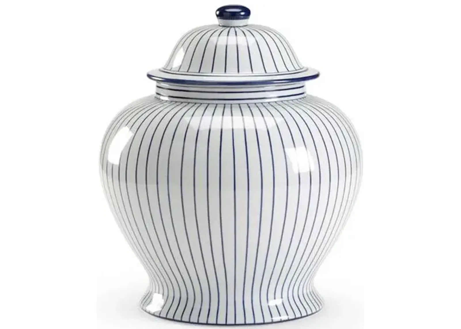 15" Castle Ginger Jar - White/Blue - Chelsea House