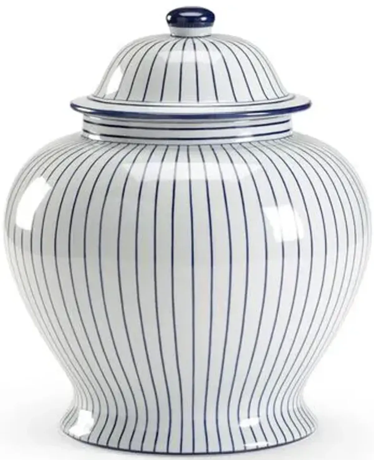 15" Castle Ginger Jar - White/Blue - Chelsea House